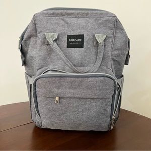 Gray Kiddy Care Diaper Bag Backpack adjustable shoulder straps many pockets
